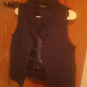 Moda international black button up vest